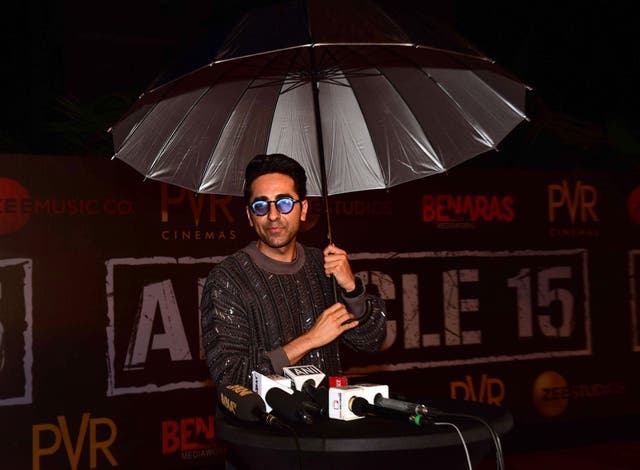 Ayushmann Khurrana takes part in a promotional event for his Indian crime thriller Hindi film Article 15