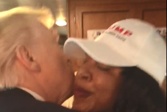 The moment, captured on video, when Alva Johnson claims then candidate Donald Trump forcibly kissed her
