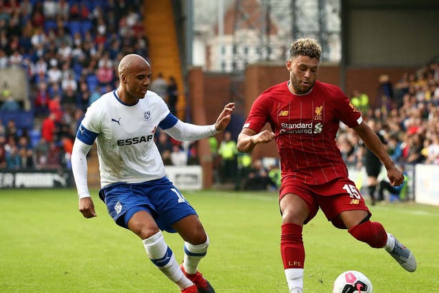 Oxlade-Chamberlain in action against Tranmere
