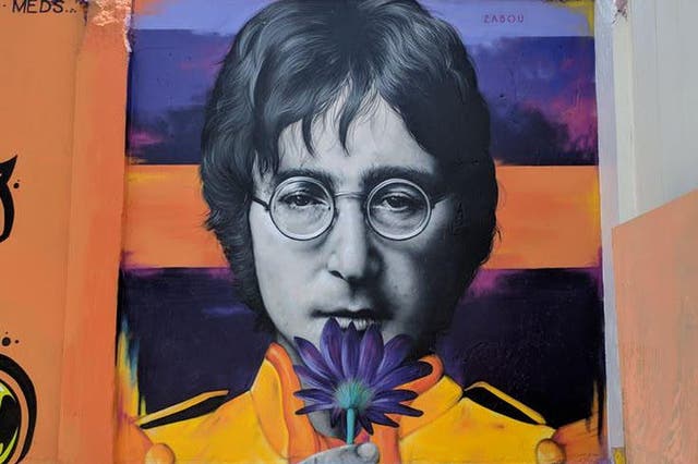 A mural of John Lennon in Cyprus