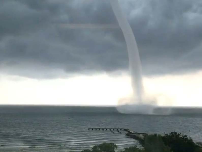 Waterspout seen on Lake Pontchartrain off New Orleans, Louisiana