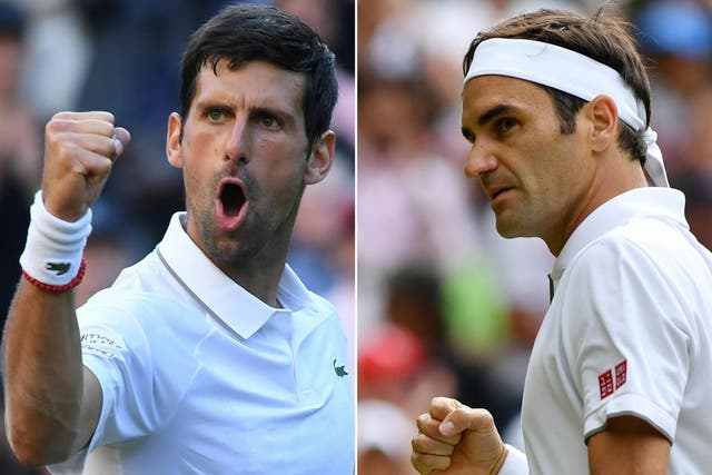 The Wimbledon men’s final pits Roger Federer against Novak Djokovic