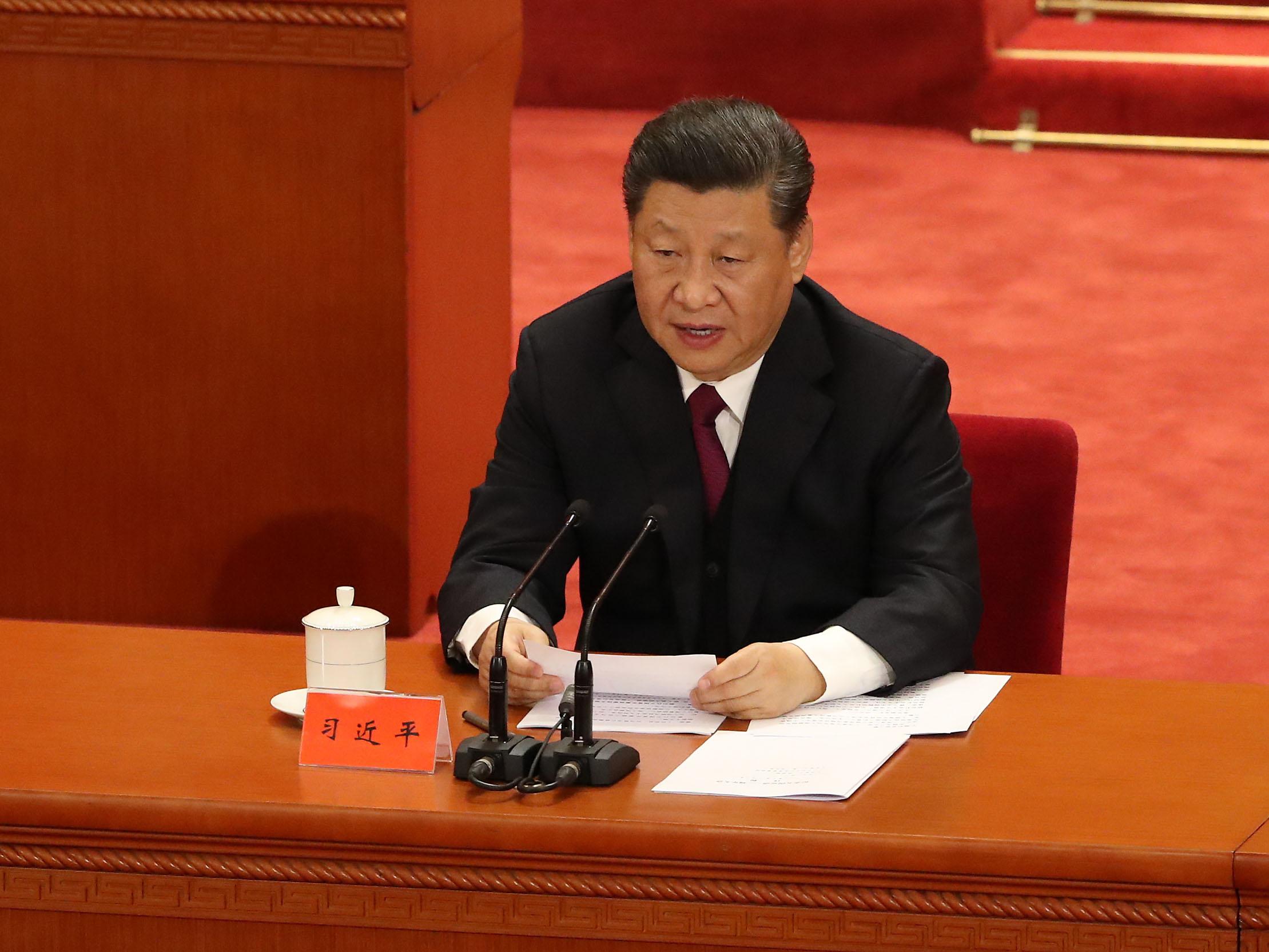 Chinese President Xi Jinping delivers a speech for the 100th Anniversary of the 4 May Movement
