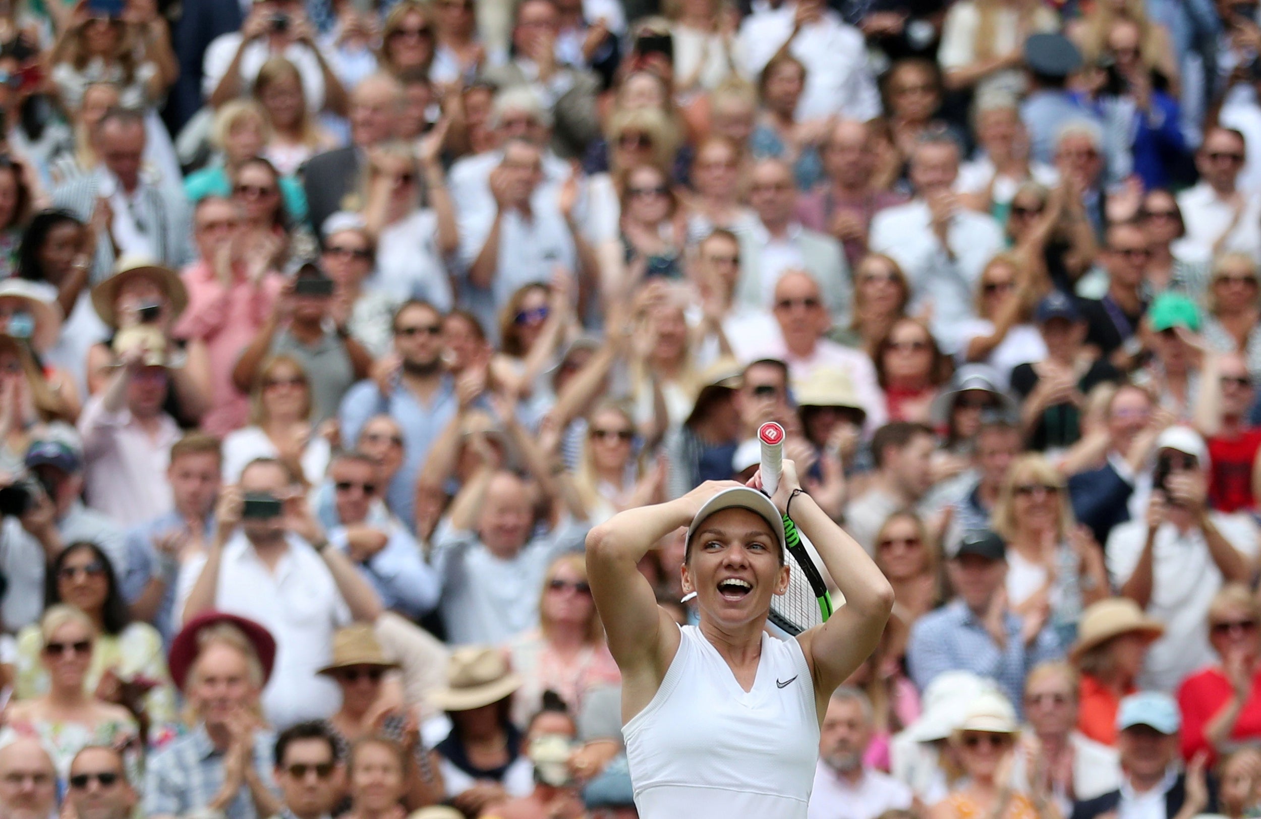Simona Halep reacts to her victory (Reuters)