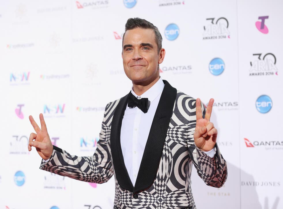 Robbie Williams arrives for the 30th Annual ARIA Awards 2016 at The Star on November 23, 2016 in Sydney, Australia.