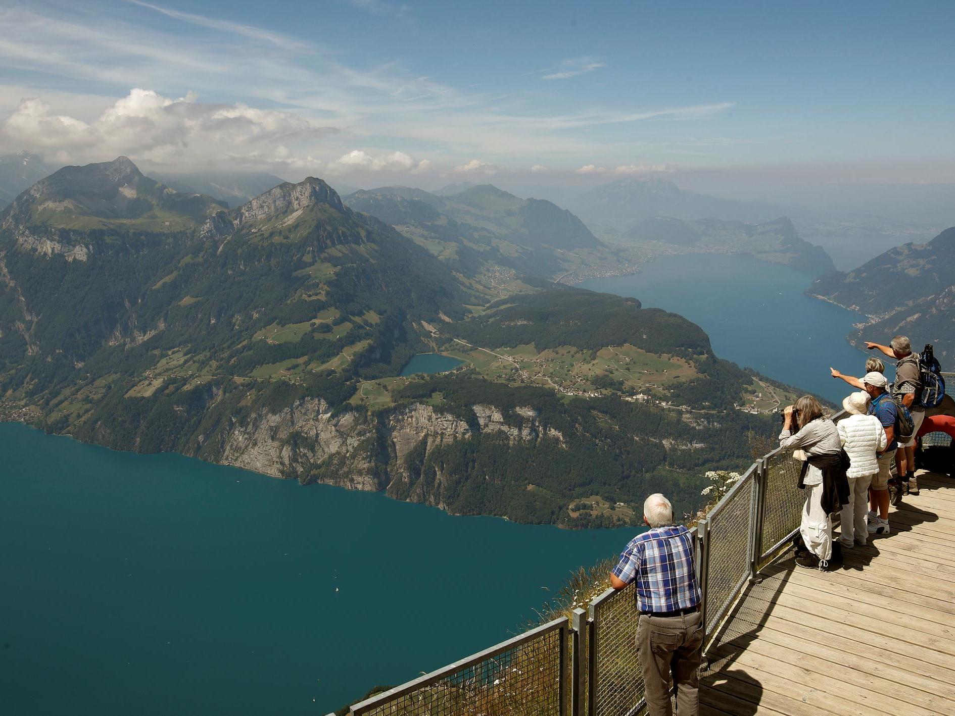 Looking over at Lake Lucerne on Mount Fronalpstock (Reuters)