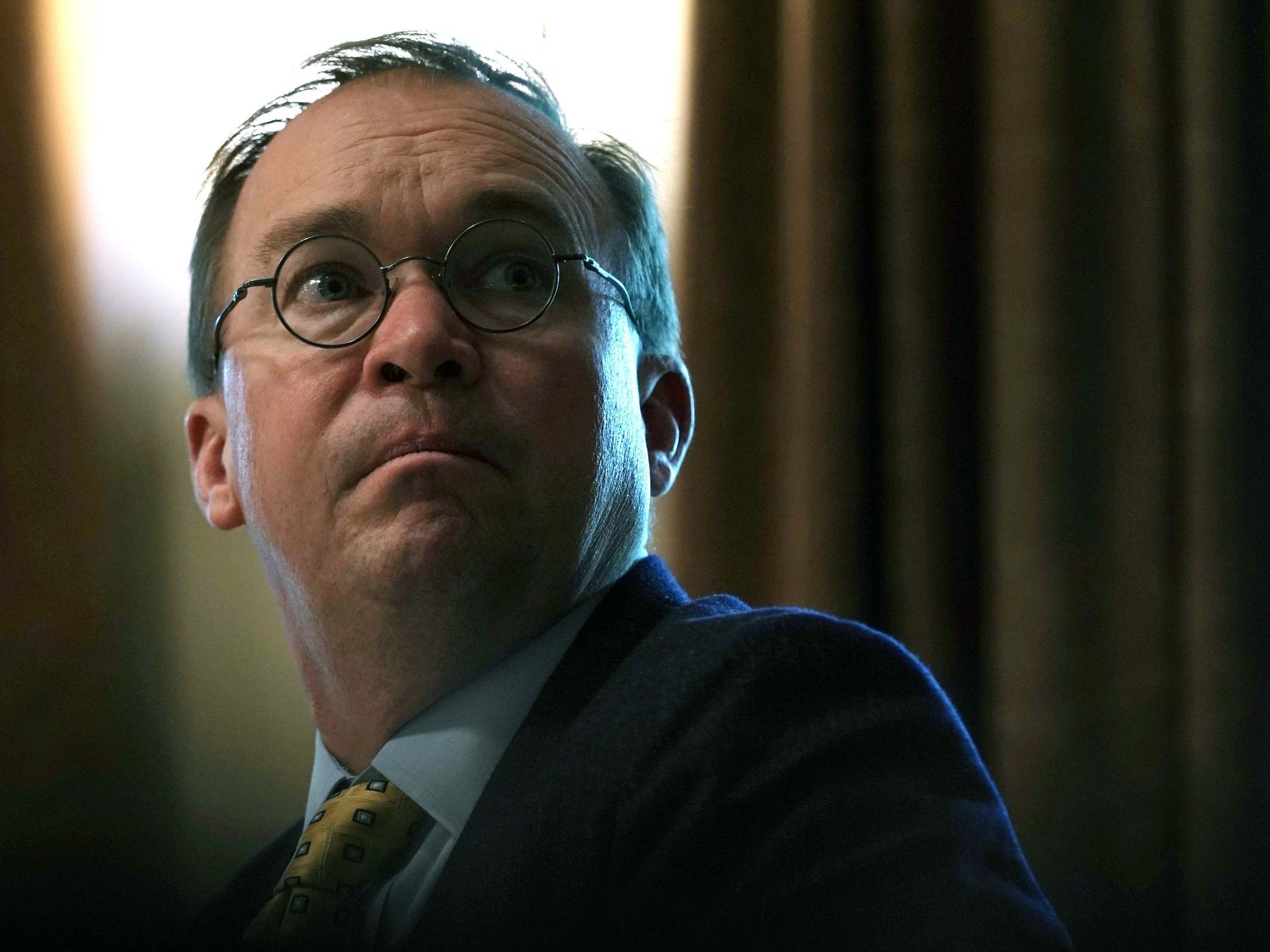 Acting White House Chief of Staff and Director of the Office of Management and Budget Mick Mulvaney listens during a working lunch with governors on workforce freedom and mobility