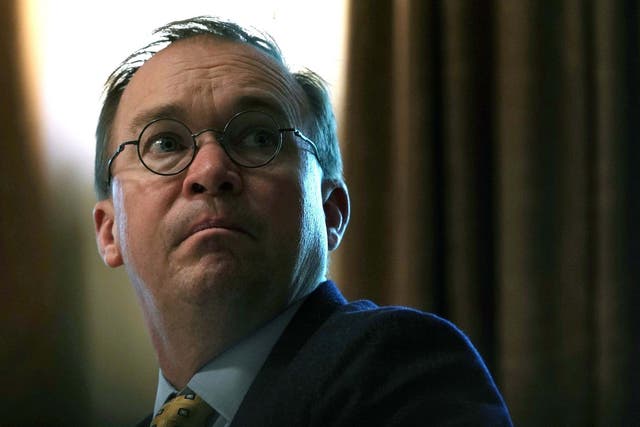 Acting White House Chief of Staff and Director of the Office of Management and Budget Mick Mulvaney listens during a working lunch with governors on workforce freedom and mobility