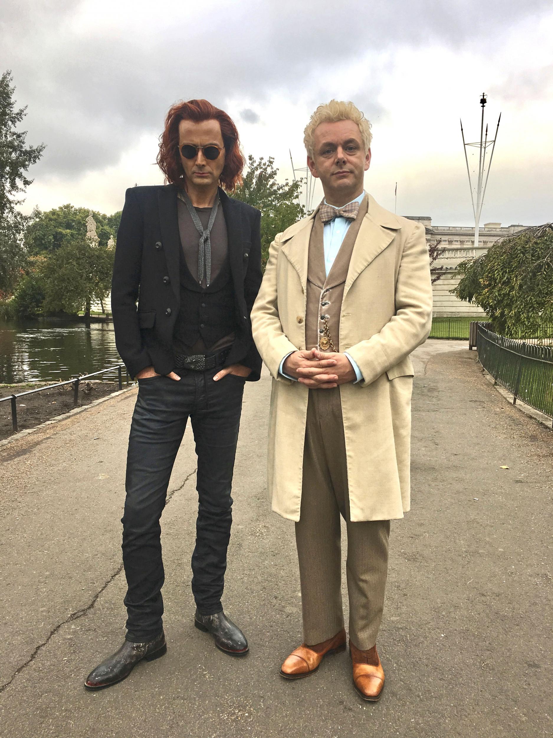 David Tennant and Michael Sheen in ‘Good Omens’, which Gaiman co-wrote with Terry Pratchett