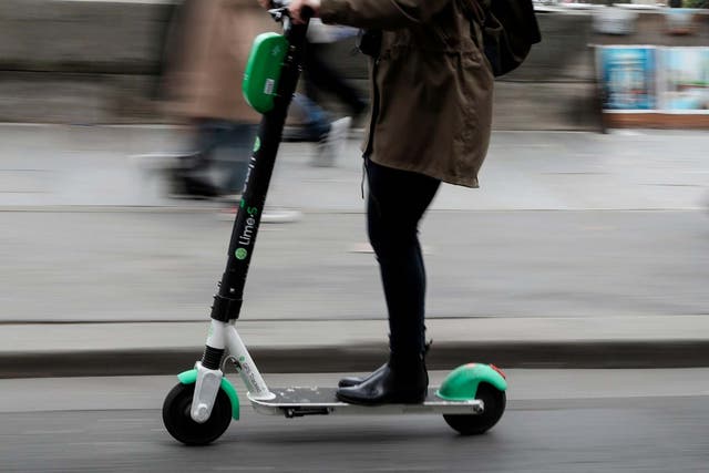 A rental e-scooter in Paris