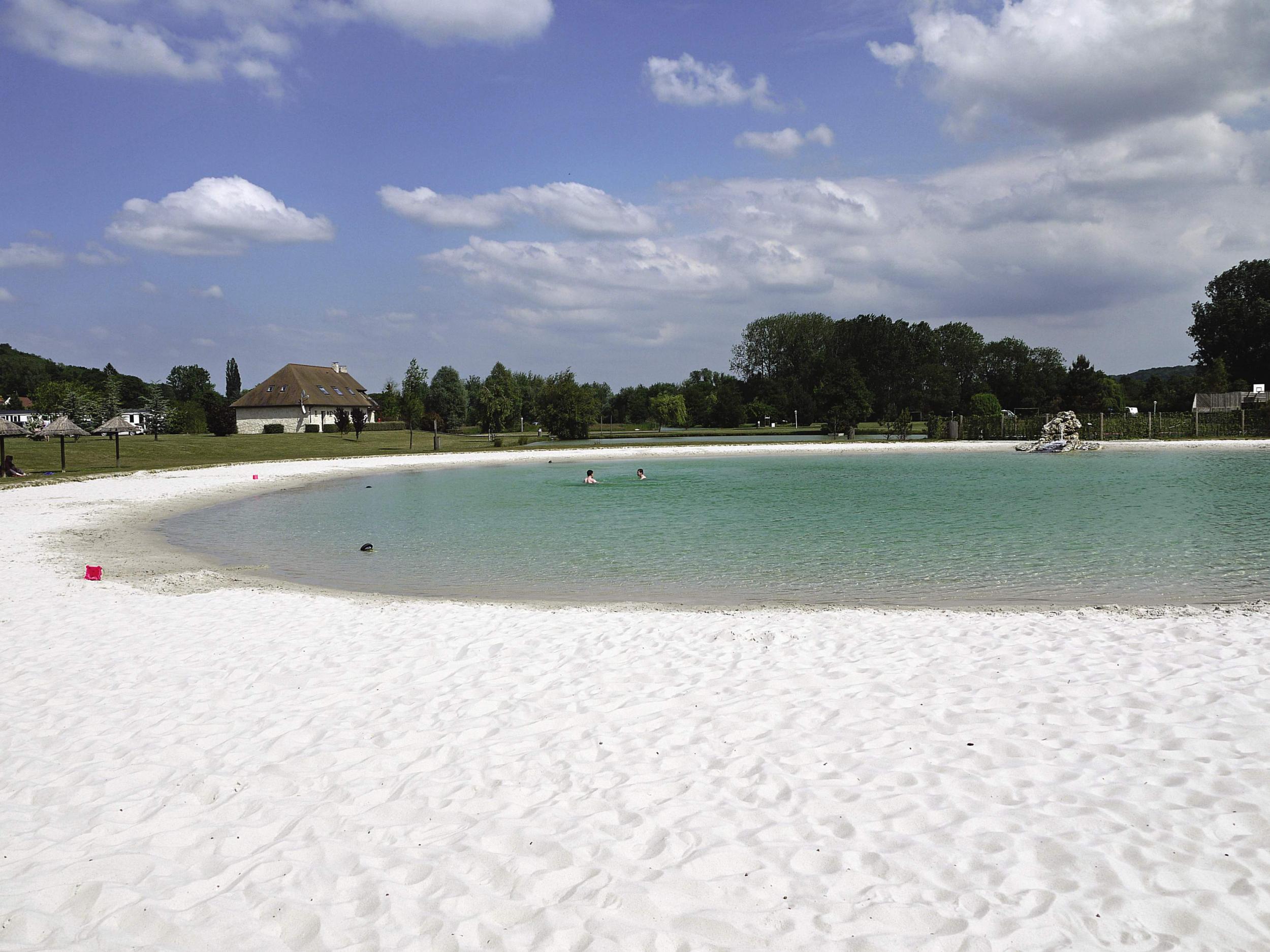 There’s even a man-made, white-sand beach