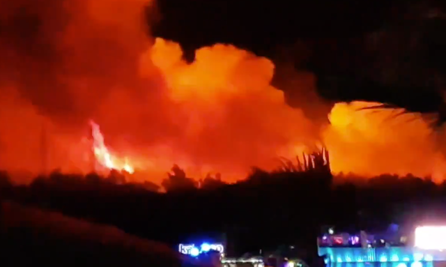 A still of the blaze that prompted Fresh Island festival in Croatia to be evacuated