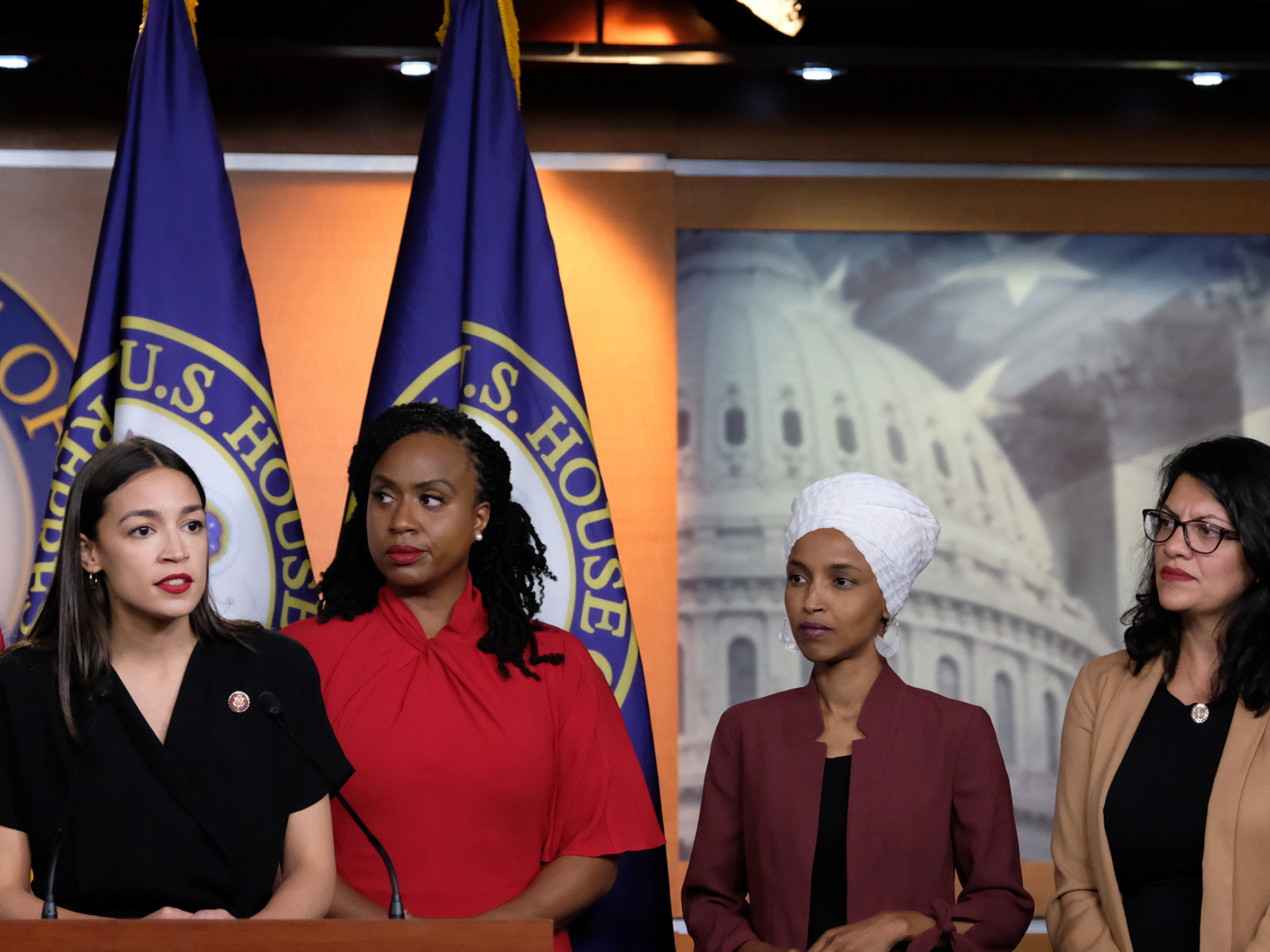 ‘The Squad’ (from left): Alexandria Ocasio-Cortez, Ayanna Pressley, Ilhan Omar and Rashida Tlaib