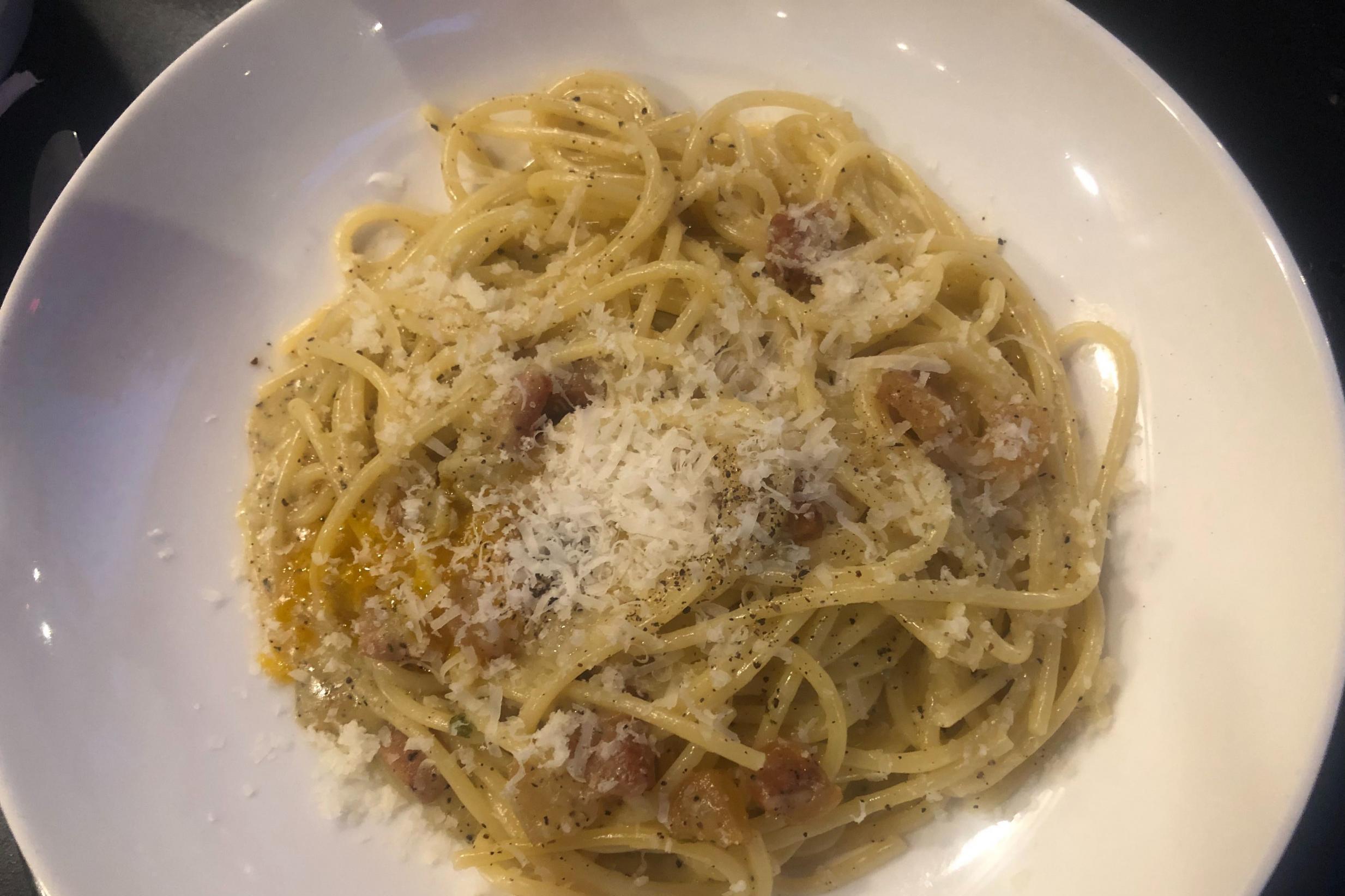 The carbonara was perfectly al dente