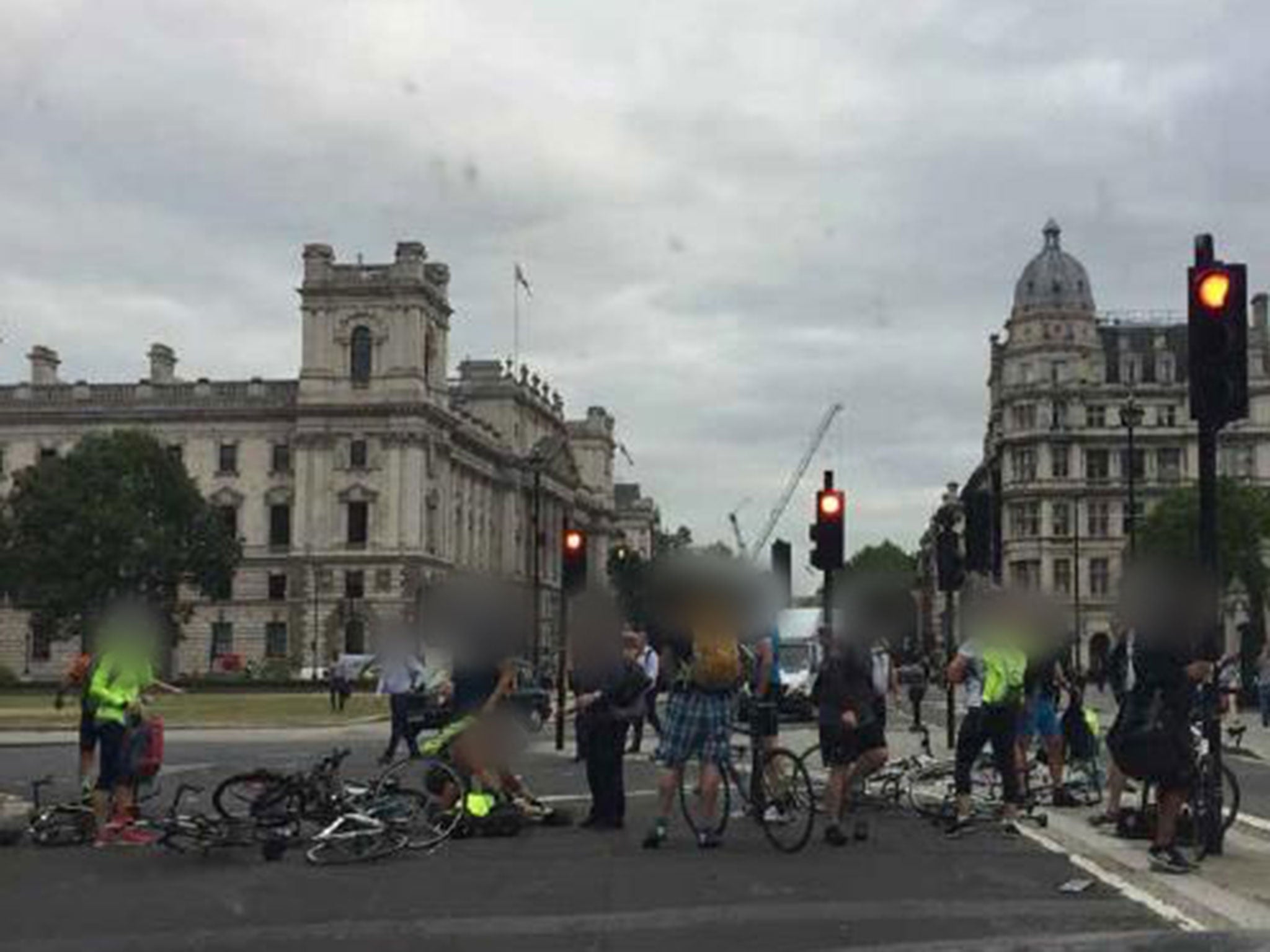 The aftermath of a car ramming by Salih Khater outside the Houses of Parliament on 14 August 2018