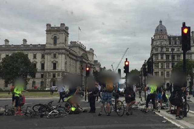 The aftermath of a car ramming by Salih Khater outside the Houses of Parliament on 14 August 2018