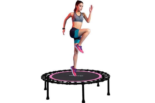 Product is accompanied by an image of a woman wearing sportswear doing exercises and is recommended to be used for workouts for adults and children