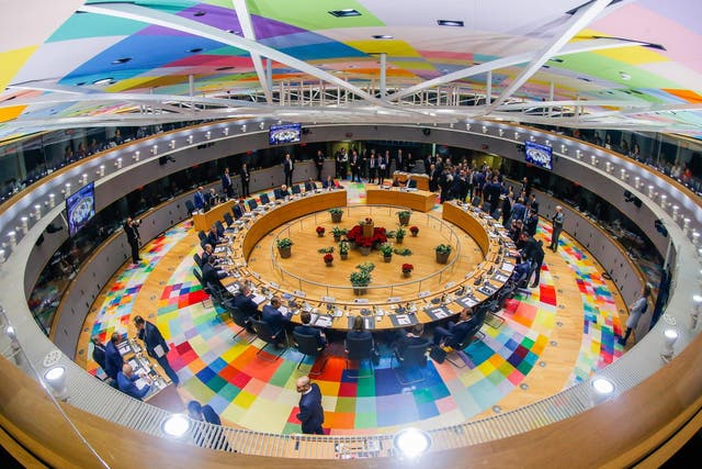 The European council gathers in Brussels during a summit