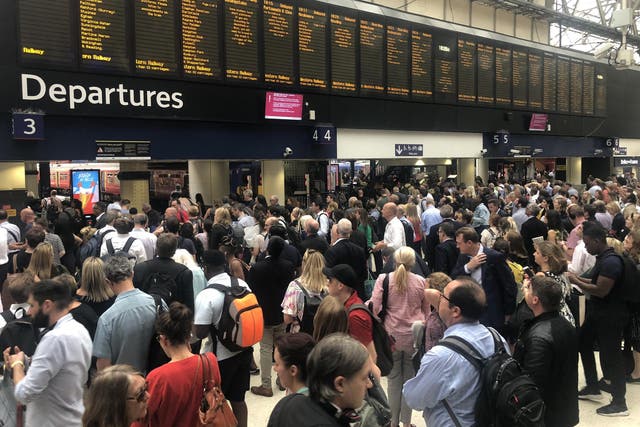 Going nowhere: the evening rush-hour at Britain's busiest railway station, London Waterloo