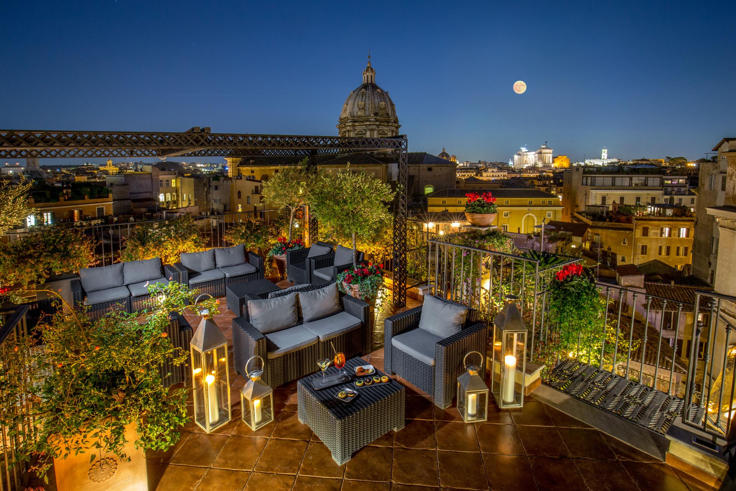 Enjoy a different view of the city from Boutique Hotel Campo de' Fiori's roof garden