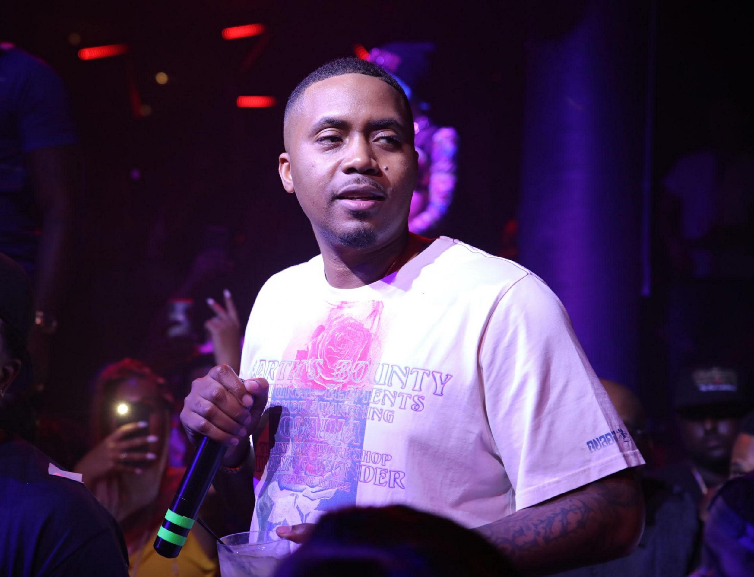 Nas at the opening gig of his co-tour with Mary J Blige, in West Palm Beach, Florida, on 11 July 2019