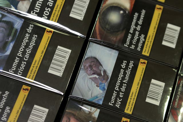 An Albanian man claims an image of his amputated leg is being used on EU cigarette packets without his consent