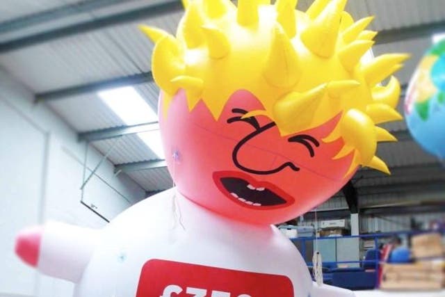The £6,000 inflatable will float above the capital during the March For Change