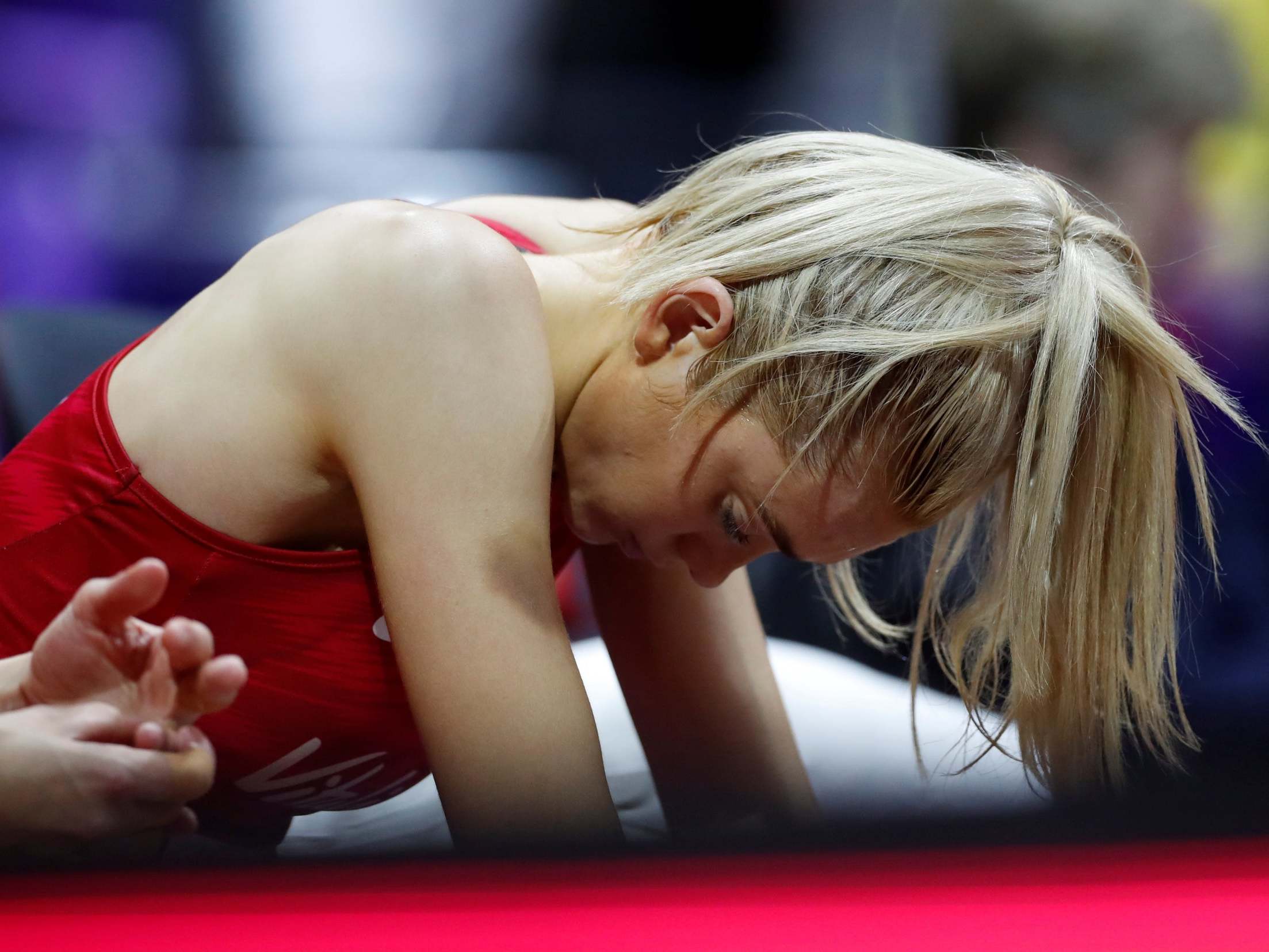 Helen Housby looks dejected after England's defeat