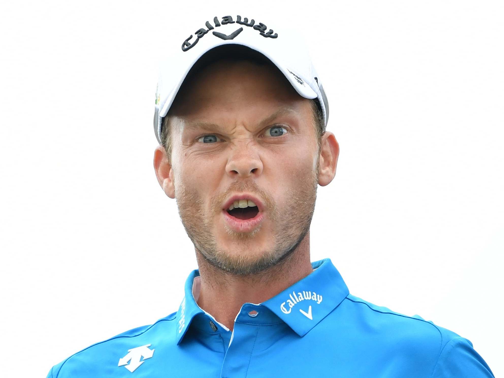 Willett reacts to his missed putt on 18 for the Portrush Open course record