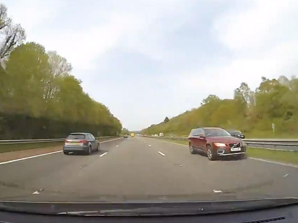 Dashcam video shows drunken pensioner driving wrong way up motorway