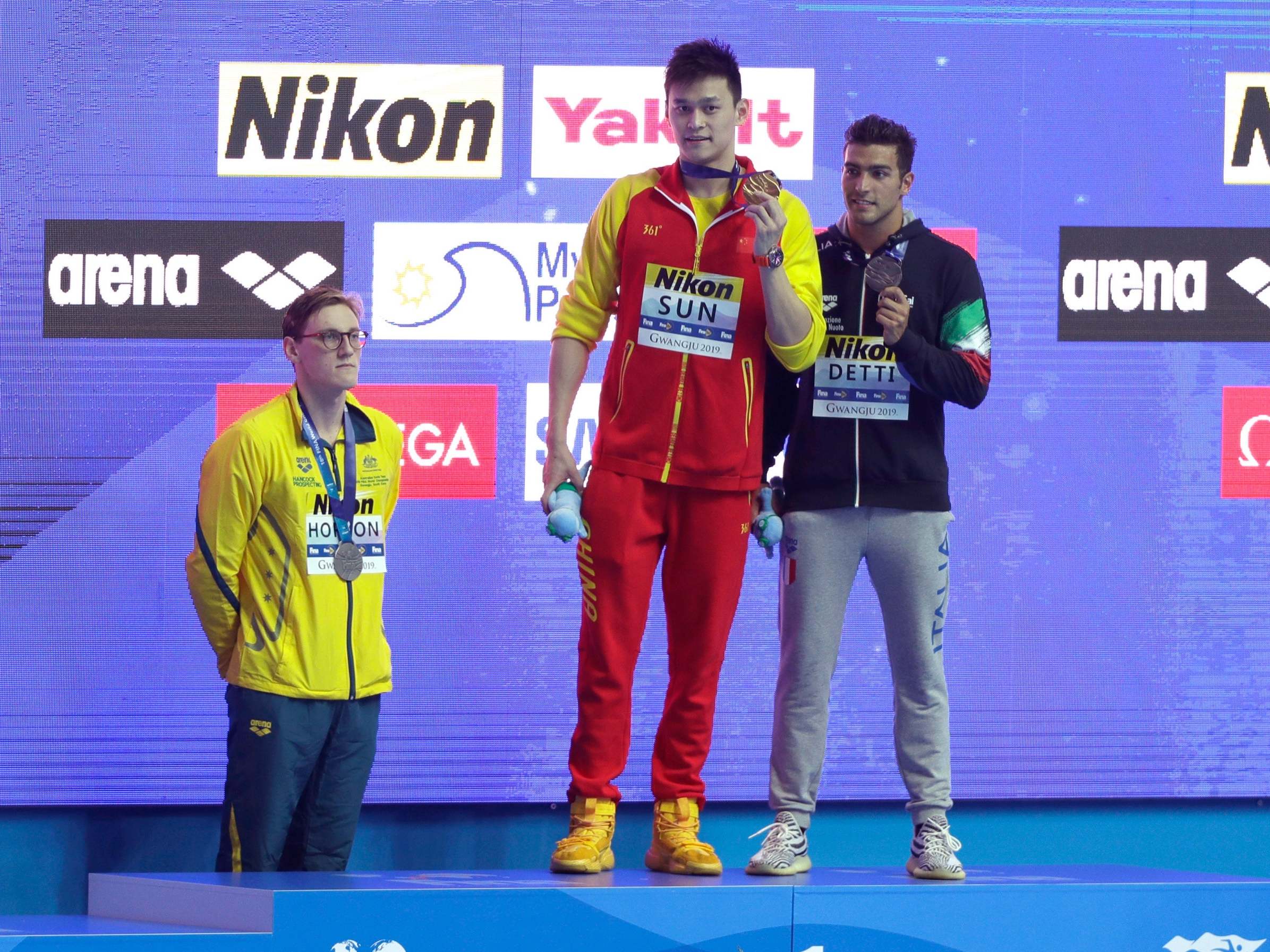 Mack Horton refused to step on the podium in protest against winner Sun Yang