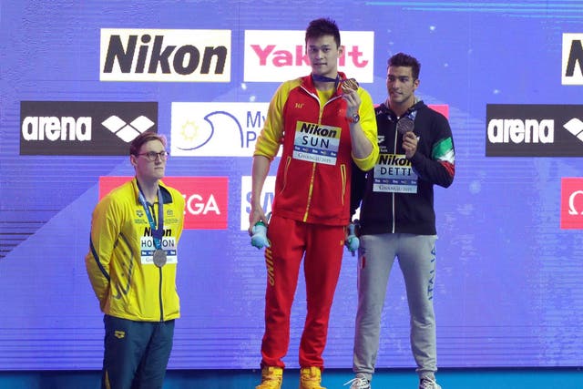 Mack Horton refused to step on the podium in protest against winner Sun Yang