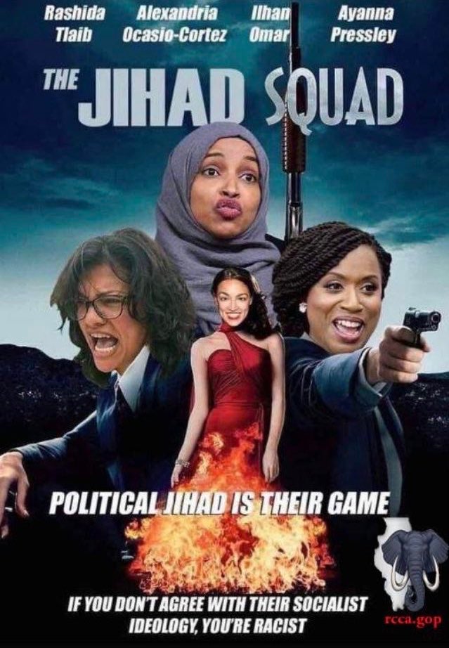 The 'Jihad Squad' poster that the Republican leaders' group posted on their official Facebook page