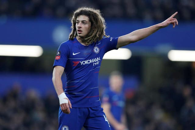 Chelsea's Ethan Ampadu gestures during the match