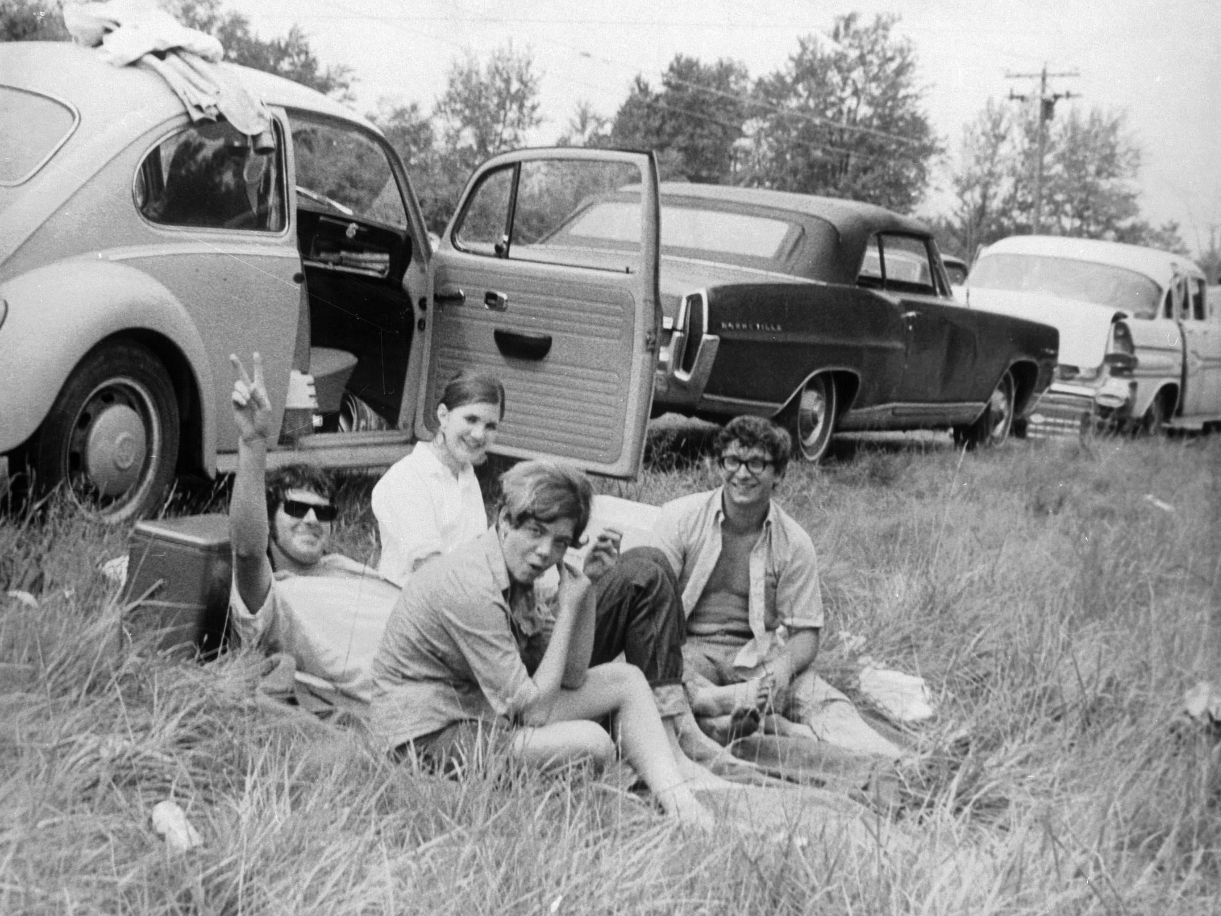 Fans gather for the festival on Max Yasgur’s farm in Bethel, New York (Getty)