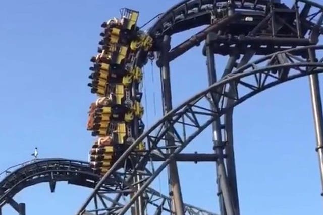 The Smiler ride at Alton Towers broke down and left riders hanging for 20 minutes
