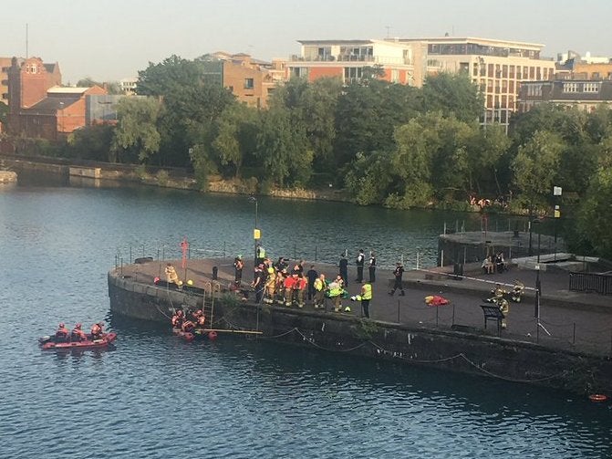 Emergency services searched for one swimmer at Shadwell Basin