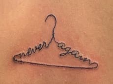 Campaigner gets coat hanger tattoo to protest Trump anti-abortion laws