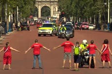 Johnson's car blocked by climate protesters en route to meet Queen