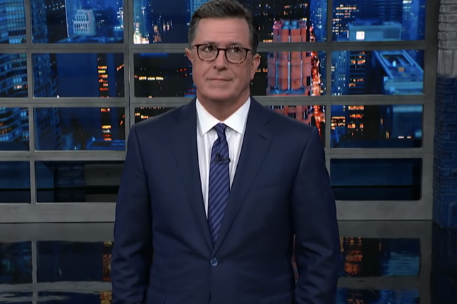 Stephen Colbert roasts Boris Johnson on his late show on 23 July, 2019 in New York City.
