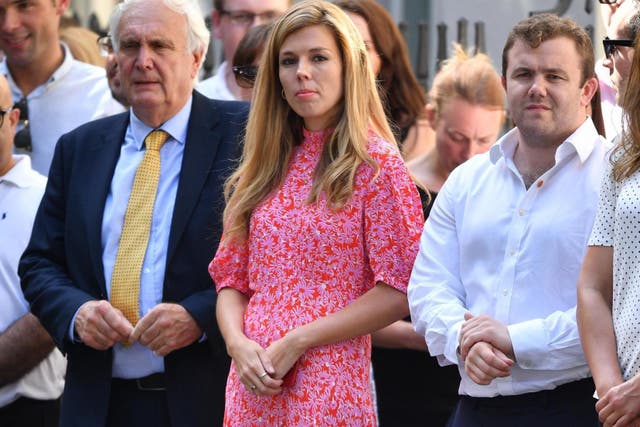 The dress worn by Carrie Symonds sold out within hours (Getty)