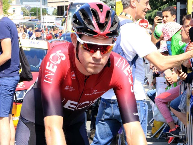 Luke Rowe after the finish of stage 17