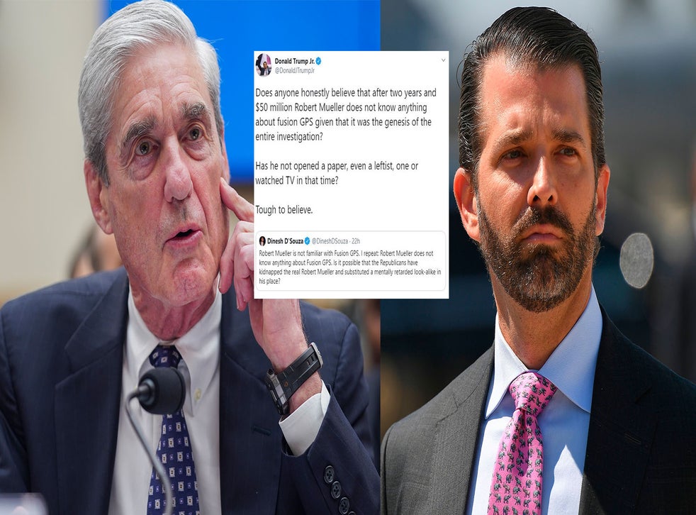 Mueller testimony: Trump Jr shares Dinesh D'Souza tweet ...