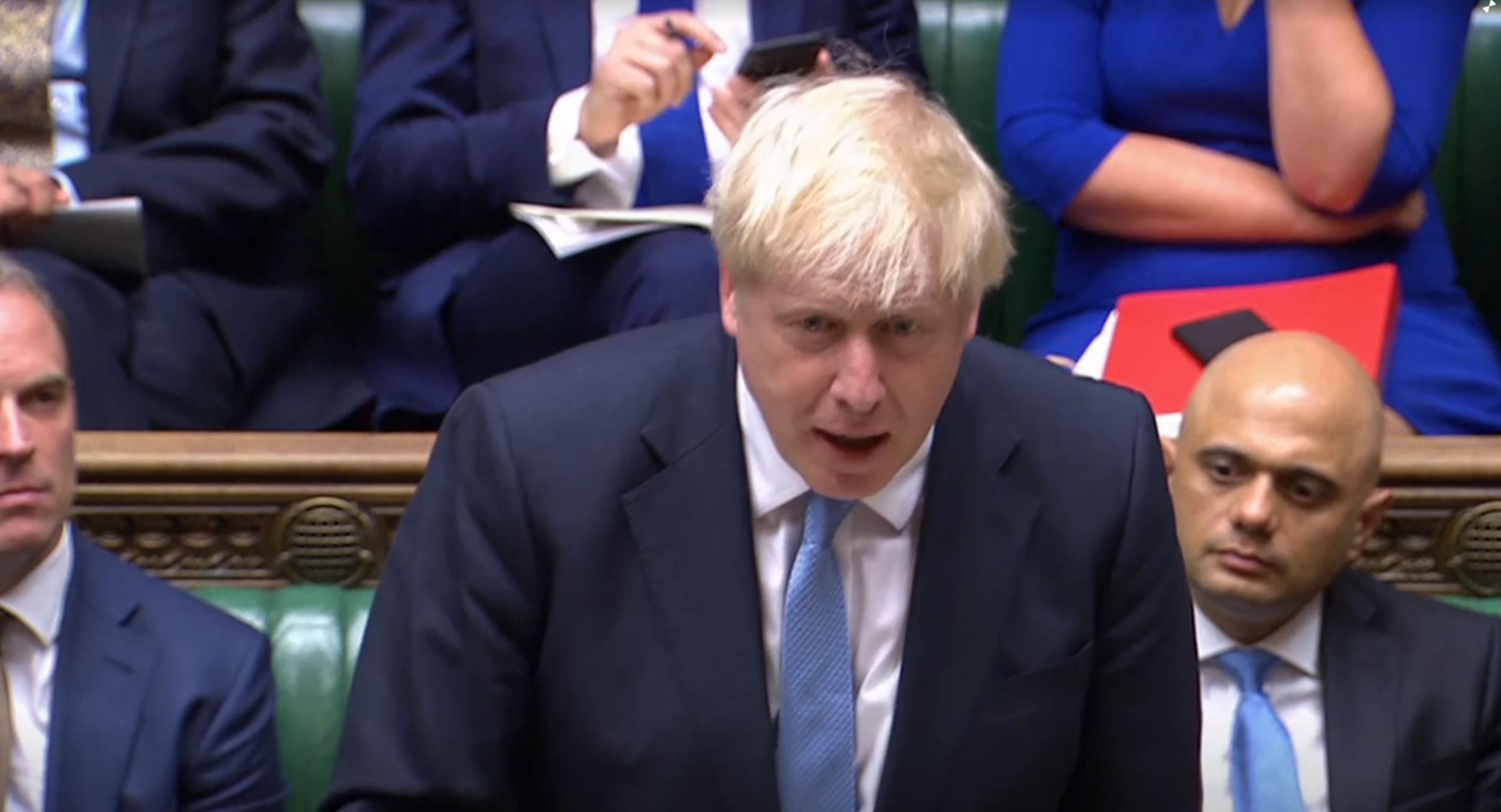 Boris Johnson delivers his statement to MPs at the House of Commons
