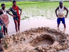 ‘Meteorite’ smashes into field in India