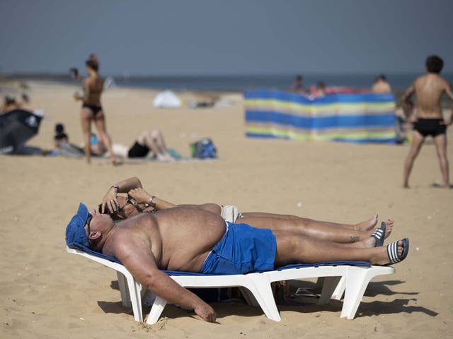 The beach in Margate, as temperatures of more than 38C made it the hottest July day in the UK