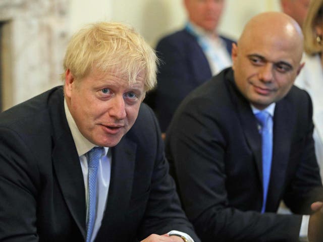 Boris Johnson and chancellor Sajid Javid at No 10