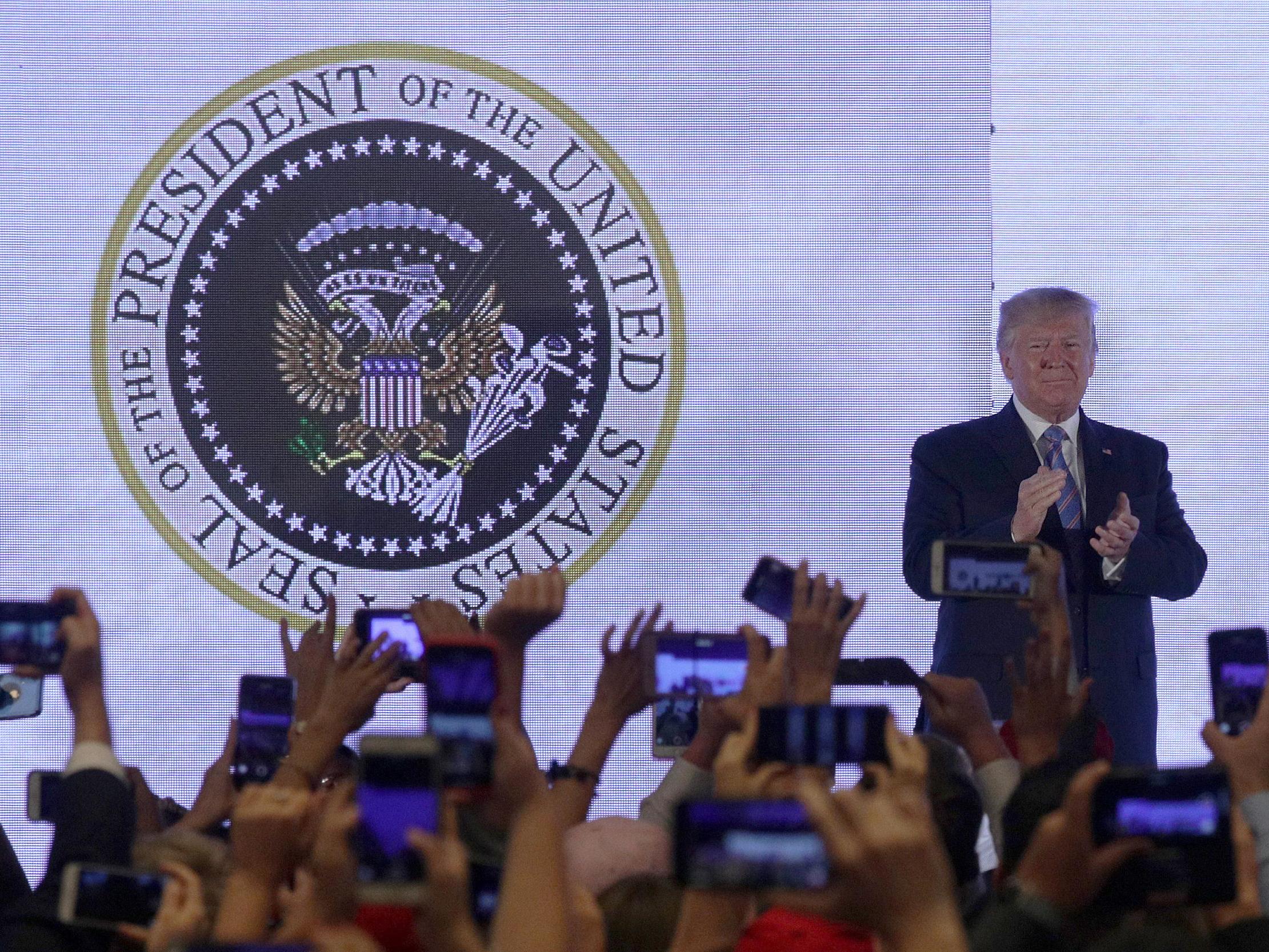 Graphic designer, Charles Leazott describes waking up to realise the US president had stood in front of his fake seal