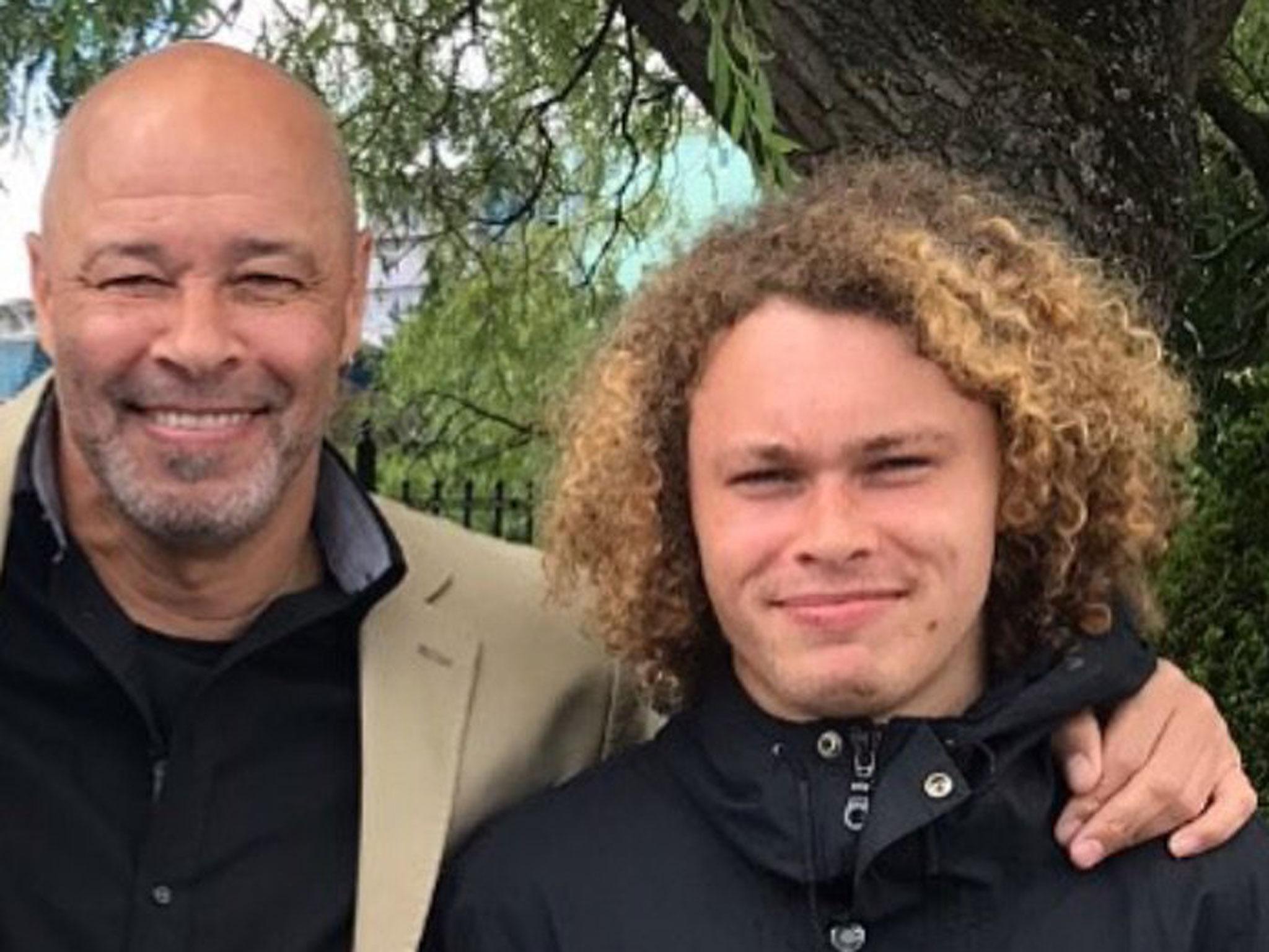 The ex-footballer shared an image of himself alongside his missing son on Twitter