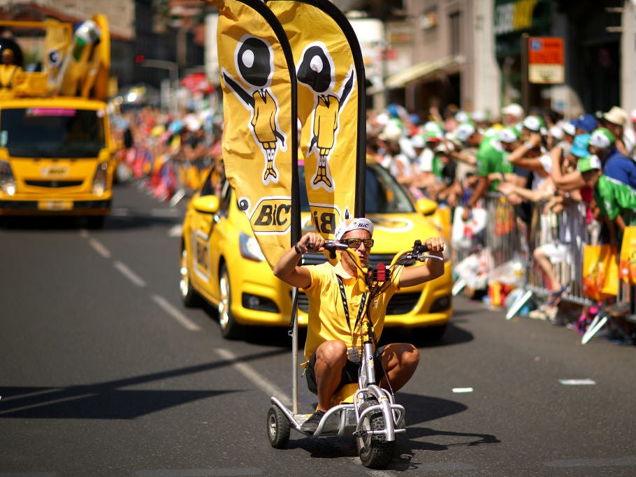 The publicity caravan during the 2017 Tour de France